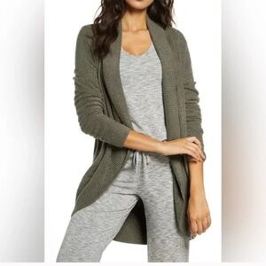 Barefoot Dreams Cozy Chic Lite Open Cardigan Olive sz. Small